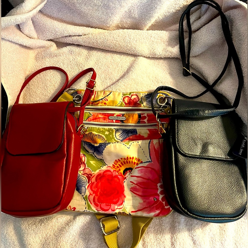 Floral and Solid Crossbody Bag Set